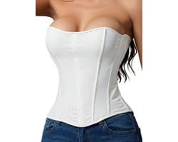 Sexy Corset Top Dames – Strapless Taille Trainer, Push-Up Bustier Crop Top, Off-Shoulder Top - Maat M