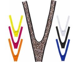 Heren Stringondergoed Sexy Tanga Borat Onderbroek Dunne Elastische Slip Leopardprint