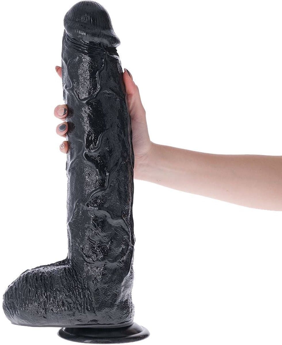 Extreme Zwarte Dildo 45 Cm Lang - Doorsnede 8 Cm. - Grote Anaal Dildo Extreem — afbeelding 1