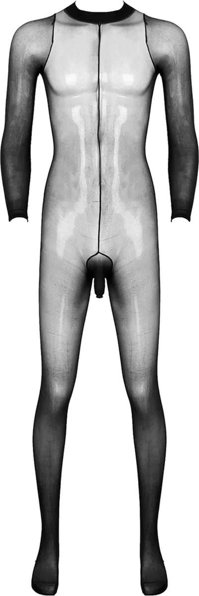 Volledige transparante heren jumpsuit - Open penis slurf - One size - Mannen bodysuit elastisch - Panty - Kousen - BDSM kleding - Rollenspel — afbeelding 1