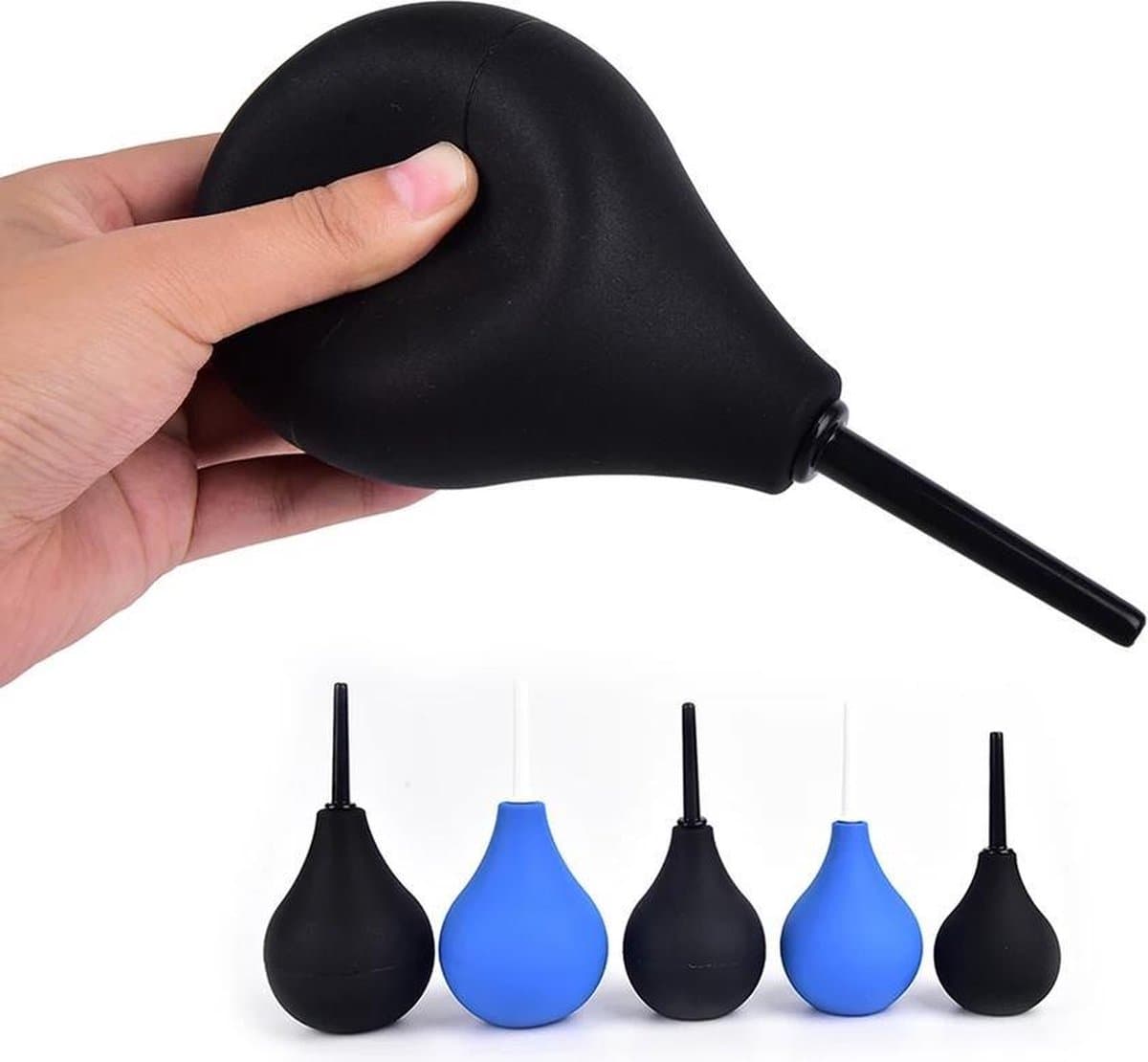LOUZIR | Silicone bulb | Anale douche | Anaal douche | Anaal spoelen | Intieme shower | Anale cleaner | Geschikt voor anaal en vaginaal gebruik | Zwart | 90 ml — afbeelding 1