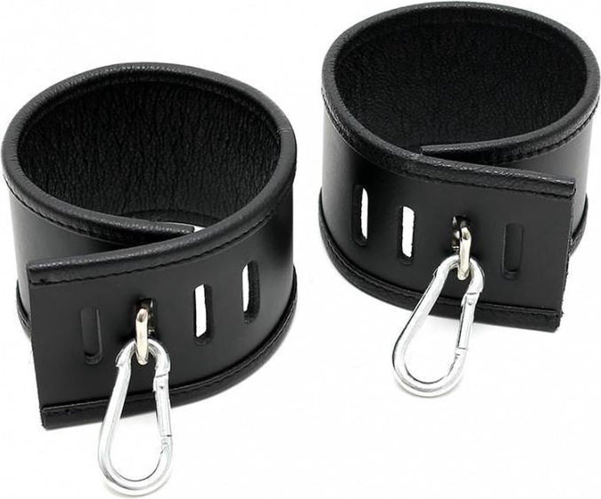 Rimba Bondage Play - Leren Dwangbuis Asylum Enkelboeien - Zwart - — afbeelding 1