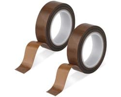 2 Rollen 13mmx10m Tapes met Lage Wrijving, Slijtvast Piepend Ladeschuifglijtape PTFE Oppervlaktebeschermingstape voor Hout Lade Kast Gordijn Meubilair (Bruin)