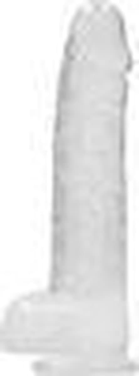 7" / 18 cm Realistic Dildo With Balls - Transparent — afbeelding 1