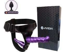 VIVIDIA Strapon Voorbinddildo - Pegging Harnas - Strap On Voor Mannen & Vrouwen - Met Extra Buttplug