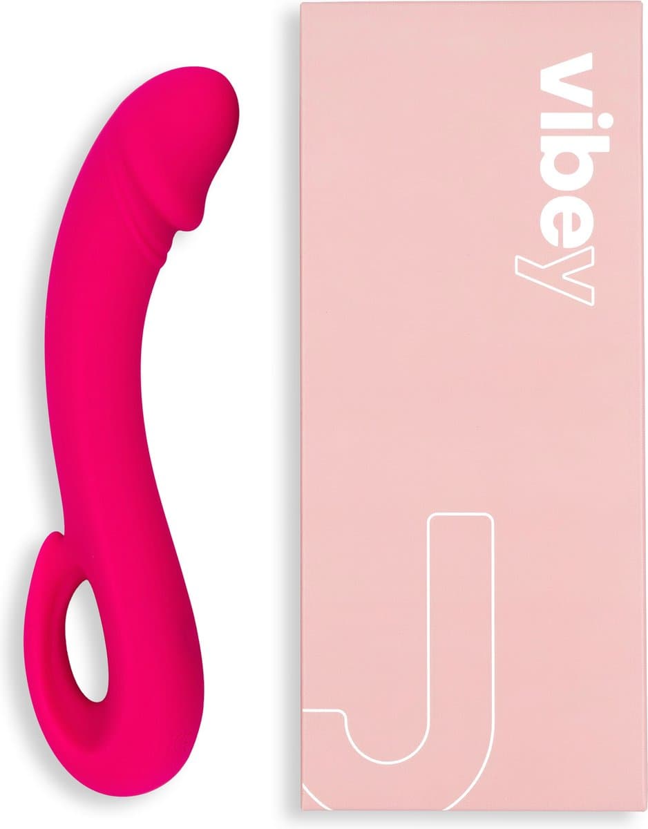 Vibey® - Gebogen Vibrator - Vibrators voor Vrouwen Realistisch - Intense Clitoris & G-spot Stimulator - Sex toys voor Vrouwen - Dildo - Vibrators voor Koppels - Cadeau voor haar - Fluisterstil & Discreet - Joy - Roze — afbeelding 1