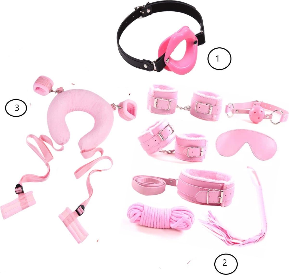 Erodit® Fantasy Bondage set roze - verstelbare riemen - bondage- SM -seks speeltje - BDSM - beginners- koppels - erotisch spel - diepe penetratie- Sex spel- Erotiek- Seks speeltjes koppels - Mannen - Vrouwen — afbeelding 1
