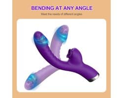 paarse Dubbele Penetratie Vibrator - Luchtdruk Vibrator - Clitoris & G Spot stimulator - Krachtig - Vibrators - Vibrators voor vrouwen - Sex toys voor koppels - Vibrator - Discreet Bezorgde -Licking Sucking - sex speeltjes