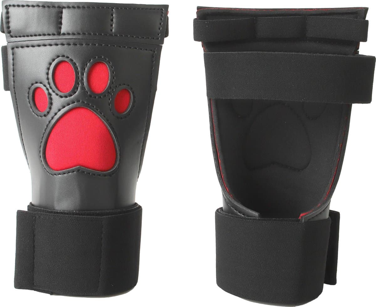 Banoch | Perrito Mittones - dog paws - PU Leer - rood Voetje - puppy play — afbeelding 1