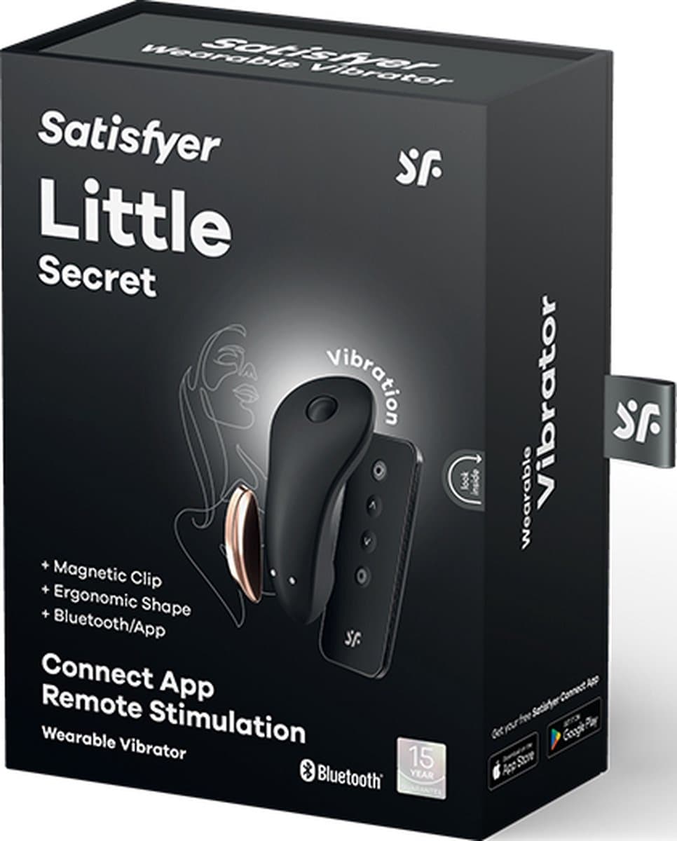 Satisfyer, bluetooth slipvibrator, oplegvibrator, 'Little Secret', 8,5 cm, met app, medische siliconen — afbeelding 1