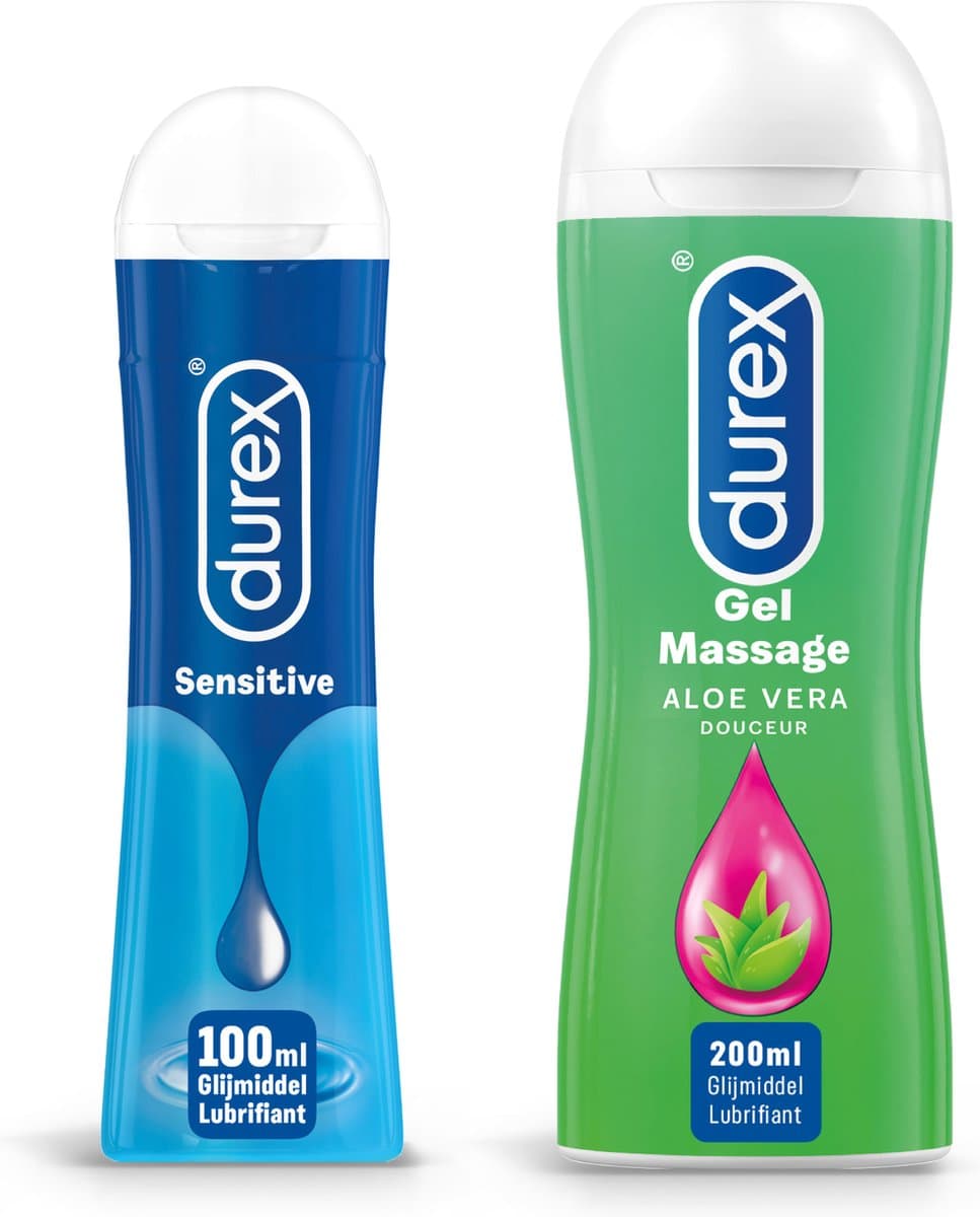 Durex - 300ml Glijmiddel - Play Sensitive 1x100ml - Play Massage 2/1 Aloe 1x200ml - Voordeelverpakking — afbeelding 1