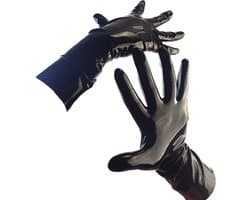 BamBella® - 100% LATEX Handschoenen kort BDSM SM sexy glans handschoen Zwart