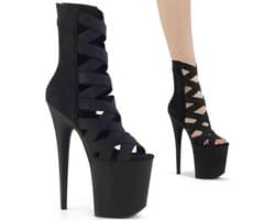 Pleaser - FLAMINGO-800-24 Plateau Laarzen, Paaldans schoenen - Paaldans schoenen - 40 Shoes - Zwart