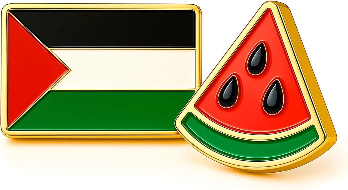 Palestina en Pasteque Pins Set | Pin Free Palestina | Palestijnse Vlag Palestijnse Palestijnse Vlag Pins | Accessoires voor Crocs en Rugzak | Duurzaam Emaille | Vergulde Sieraden — afbeelding 1
