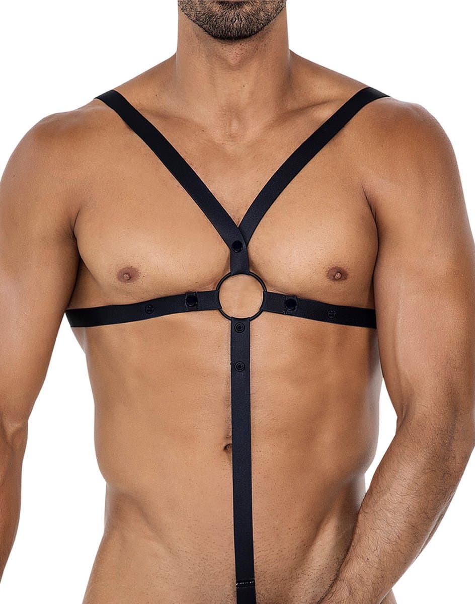 Cut4Men - C-Ring Gekruist Harnas - Tuigje - Zwart — afbeelding 1