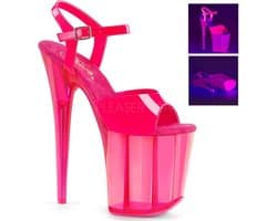Pleaser - FLAMINGO-809UVT Sandaal met enkelband, Paaldans schoenen - Paaldans schoenen - 39 Shoes - Roze