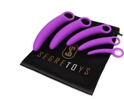 Segretoys - Siliconen Dilator Set voor Vaginisme - Zachte Dildo Set - Ondersteuning bij Vaginisme, Vulvitis of Bekkenproblemen - Vaginale Training - Seksspeeltjes voor Vrouwen - Set van 5 - Paars