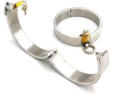 Metalen rvs halsband plus slot