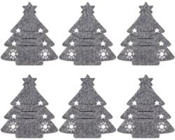 Kerstgeldgeschenkset, 6 vilten kerstboomversieringen