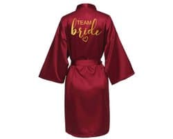Satijnen kimono badjas voor dames - korte ochtendjas voor bruiden en bruidsmeisjes