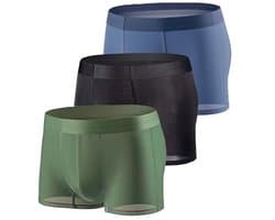 Boxershorts voor heren - Set van 3 - Ijzige zijde, mesh, sexy en ademend ondergoed - Zacht en comfortabel