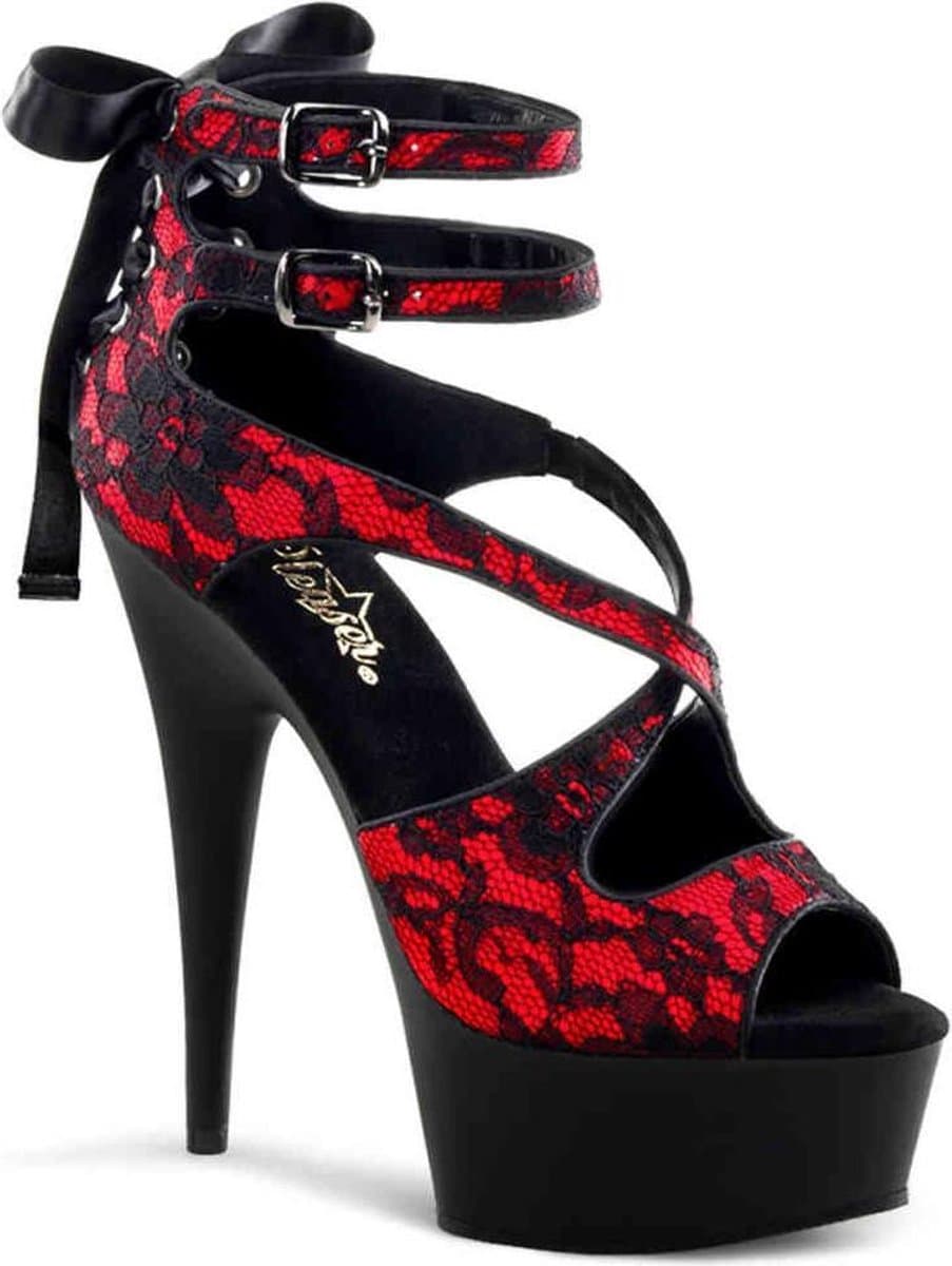 Pleaser - DELIGHT-678LC Hoge hakken - US 8 - 38 Shoes - Rood/Zwart — afbeelding 1