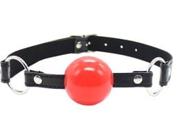 Smart Moves - Ball Gag - Plastic Bal - Bandje PU Leer - Zwart/Rood