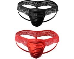 Sissy String voor Heren - Kant Slipje met Pouch en Ruches