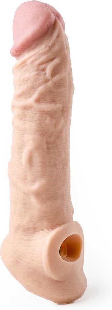Virgite - Penis sleeve die echt aanvoelt - Met Opening Voor de Balzak - 19.8 cm - Lichte Huidskleur — afbeelding 1