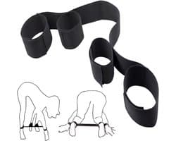 BDSM Bondage Harnas - Zwart, Stevig en Verstelbaar - Handboeien en Enkelbanden - Sexy Lingerie voor Dames en Heren - One Size