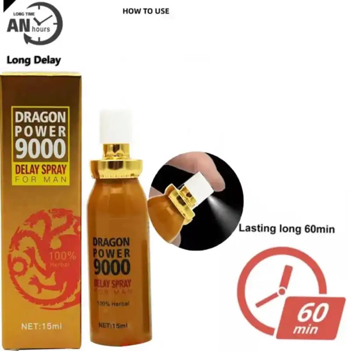 Libido Verhogende Ultieme Sex Delay Spray 15ml - Dragon power 9000 Man Delay Spray - Verlenging Sex Met 60 Minuten - Uitstel Vervroegd Klaarkomen - Penisvergroting - Ultieme hardheid. — afbeelding 1