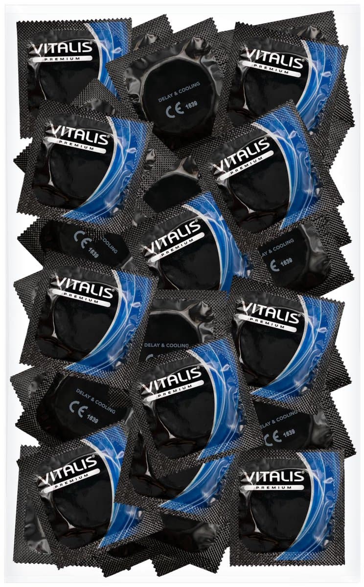 Vitalis Premium Condooms met koeleffect, zachte verlenging van de geslachtsdaad, verfrissend tintelend gevoel, betrouwbare veiligheid, 100 stuks — afbeelding 1