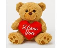 Pluche Dier Cadeau voor Valentijnsdag - Set van 3 Teddyberen met Hart