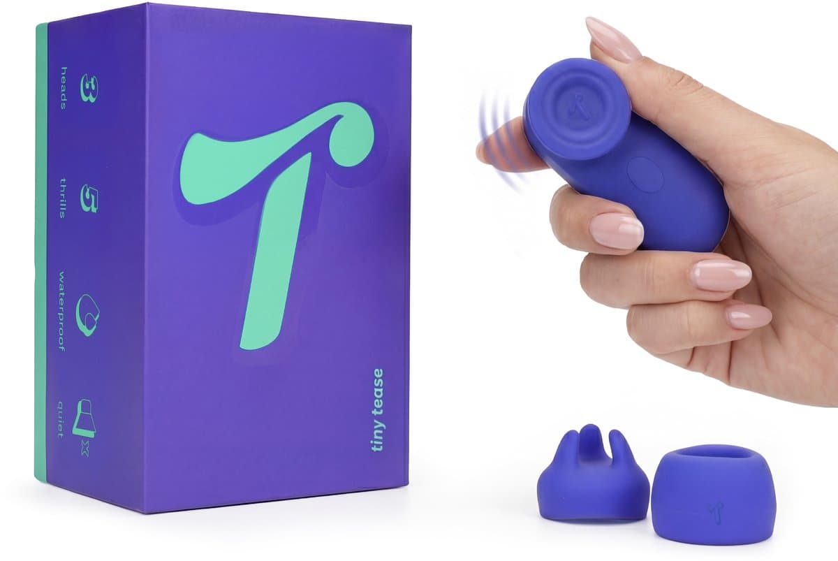 Tickle Toys Tiny Tease - Mini Luchtdruk Vibrator - 3 Opzetstukken - Oplaadbaar en Fluisterstil - Sex Toys voor Vrouwen - Clitoris Stimulator - Seksspeeltjes - Cadeau voor Vrouwen - 5 Intensiteitsniveaus - Blauw — afbeelding 1
