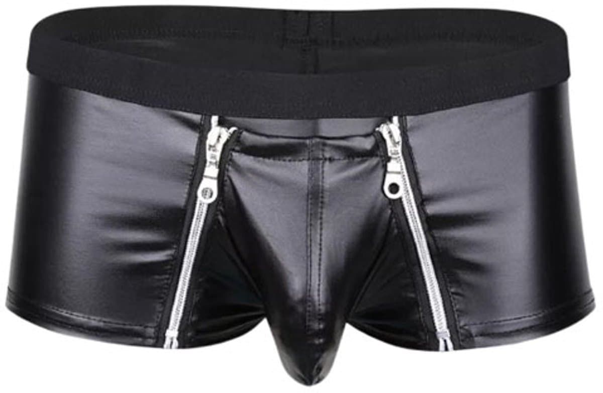 Afritsbare erotische slip heren - BDSM - Latex look - PU Leder - Boxer — afbeelding 1