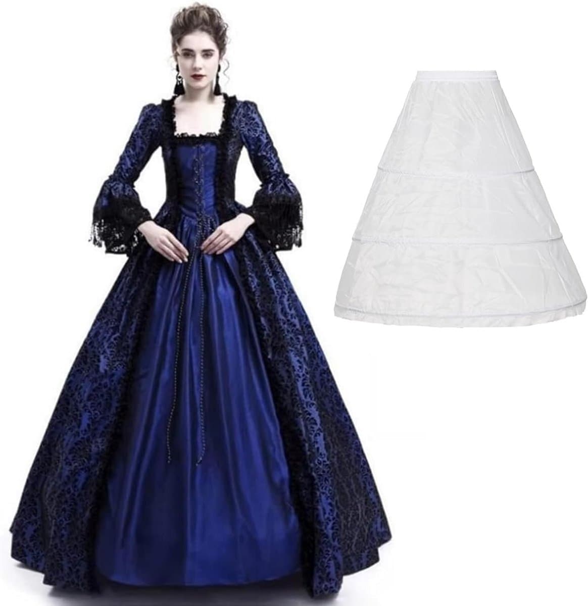 Victoriaanse Avondjurk met Petticoat voor Dames - Vintage Hofmaskerade en Gothic Lolita Stijl — afbeelding 1