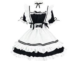 ByShane - Schooluniformset voor dames | Sexy cosplay uniform met minirok en strik | Franse meid kostuum | Lingerie outfits zwart-wit | S