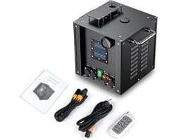 Podiumeffectmachine met twee 750 W effectapparaten met flightcase en afstandsbediening voor Halloween, Kerstmis, bruiloften, sportevenementen