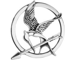1 stks Mode-sieraden Film The Hunger Games Dieren Vogels Broches Badge Voor Vrouwen Man Kleding Rugzak Icoon Broche Pins, antiek Verguld