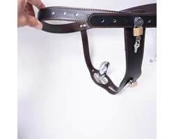PU-leder riem met anale plug