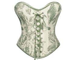Vrouwen Renaissance Corset Bloemen Lace-up Corset Top Off Shoulder Vintage Korsetten Bustiers