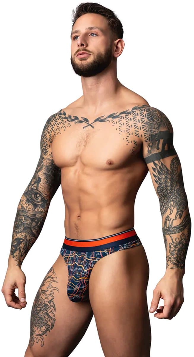 Thong - S/M - Navy Marble — afbeelding 1