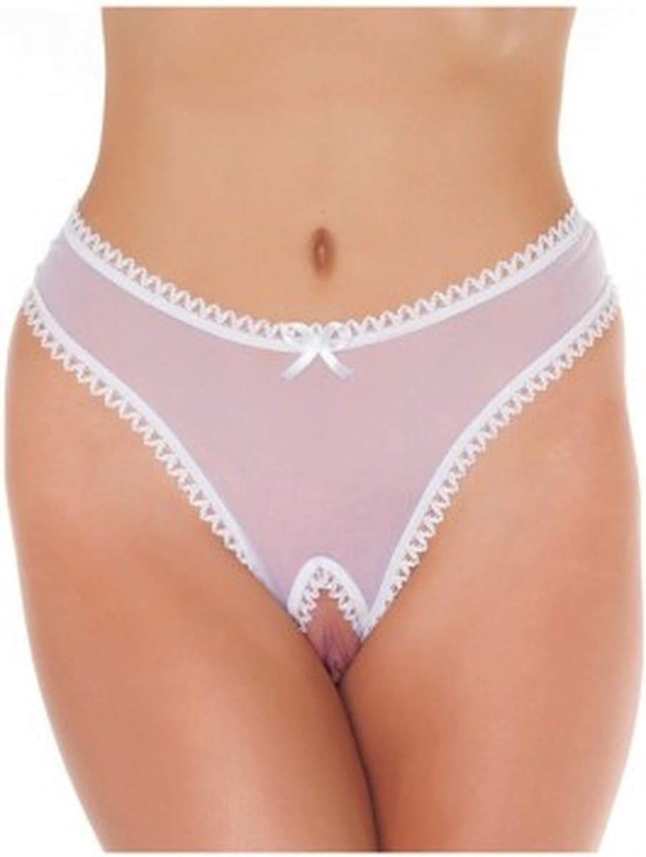 Amorable - Sexy Lingerie Open Kruis - Wit Transparant - One Size - Erotisch — afbeelding 1