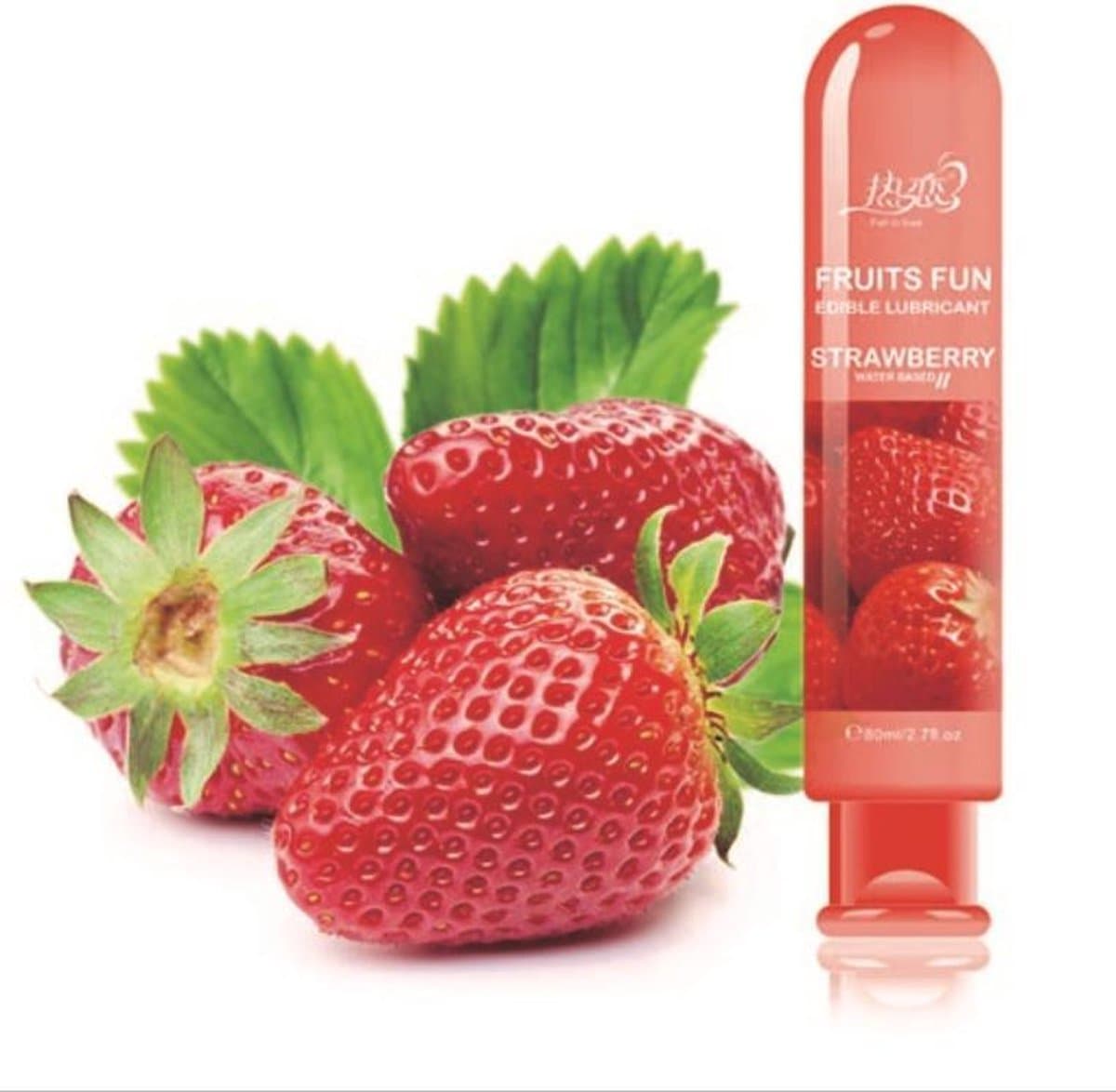 EnjoyXXX - Glijmiddel - Aardbei smaak en geur - Waterbasis - Eetbaar - Anaal - Puur genot - 80 ml - Massage olie — afbeelding 1