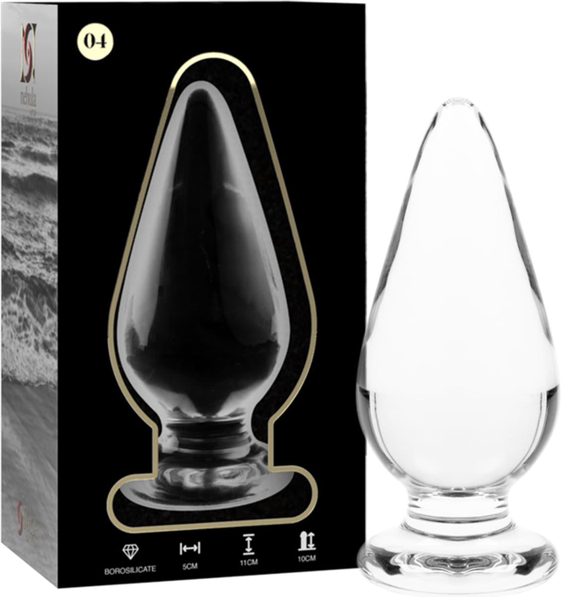 NEBULA SERIES BY IBIZA™ - MODEL 4 | ANAL PLUG BOROSILICATE GLASS 11 X 5 CM CLEAR | BUTTPLUG | SEX TOYS VOOR MANNEN | SEX TOYS VOOR VROUWEN — afbeelding 1