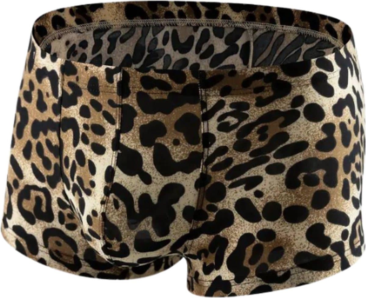 LekkerStout Heren Luipaardprint Boxershorts - Bruin/Zwart - Sexy Herenondergoed | M | ( LS163 ) — afbeelding 1