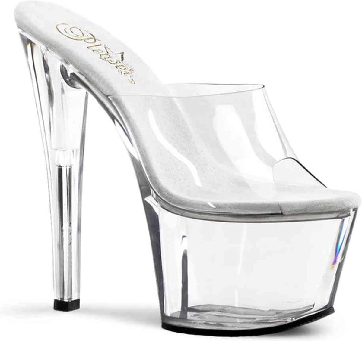 Pleaser - SKY-301 Muiltjes - Paaldans schoenen - 39 Shoes - Transparant/Zilverkleurig — afbeelding 1