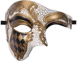 Venetiaans masker voor heren, halfmasker: retro kostuum, maskerade, Venetië, oogmasker, vintage, licht, aangenaam kostuum, masker voor maskerade, gemaskerd bal, gemaskerd fantôme van de opera