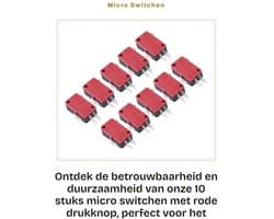 Dailygoods- Micro Switch - 10 Stuks - Hoge Sensitiviteit - Drie Pinnen - Betrouwbaar - Lange Levensduur - Compatibel met Arcade Knoppen - Drukknop