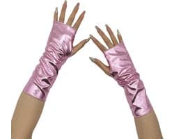 Lange Glanzende Netkousen Handschoenen voor Cosplay en Feest